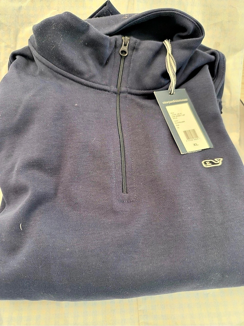 Vineyard Vines Men's Jersey 1/4 Zip Pullover Navy Blue XL - NWT